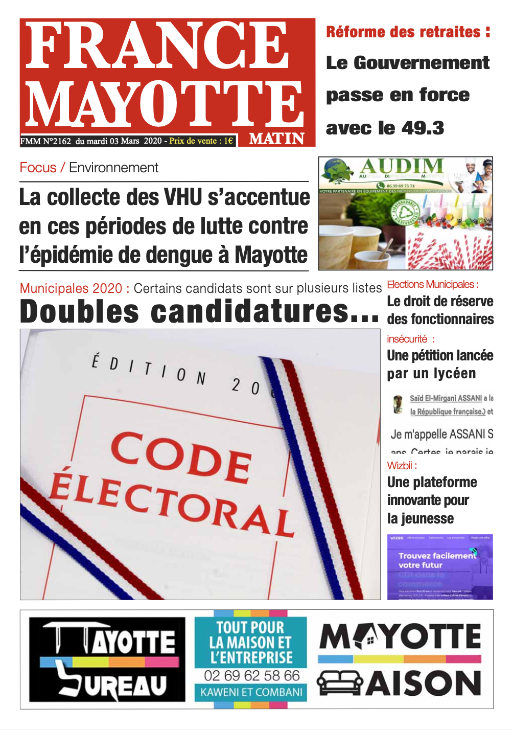 France Mayotte Mardi 3 mars 2020