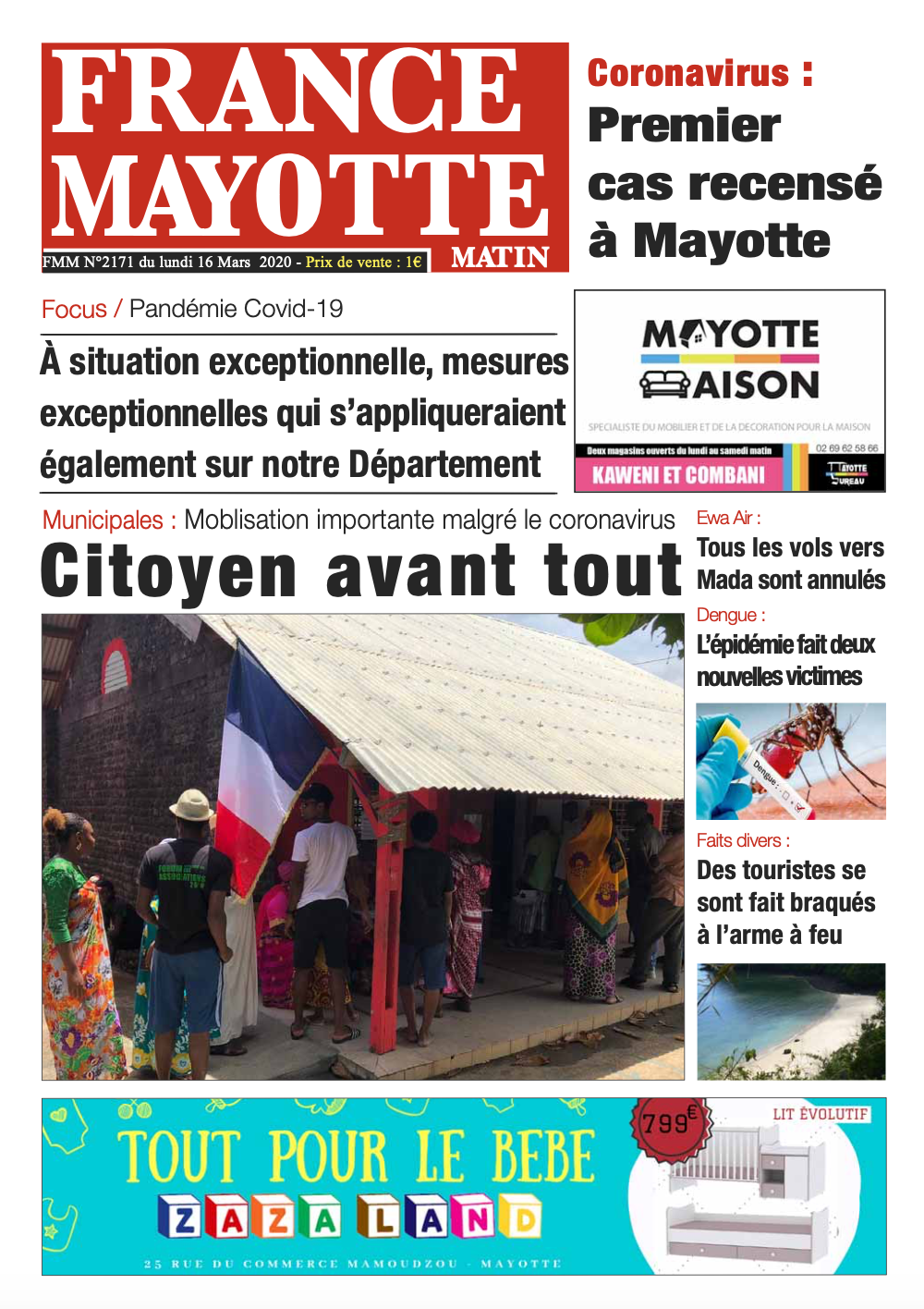 France Mayotte Lundi 16 mars 2020