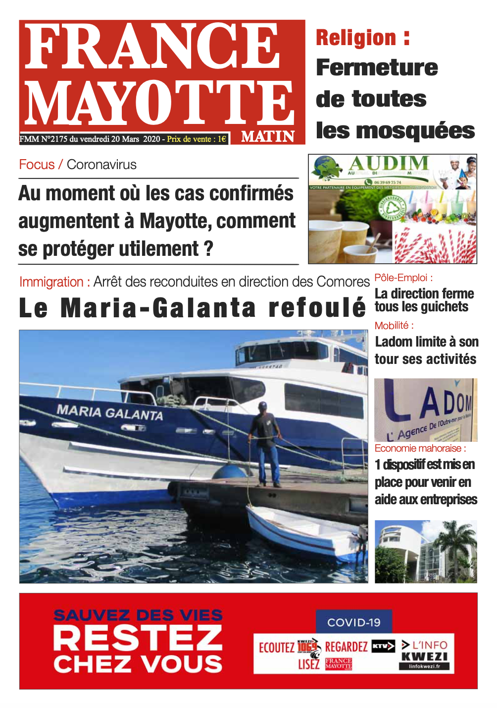 France Mayotte Vendredi 20 mars 2020