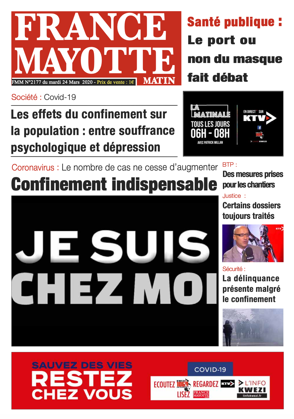 France Mayotte Mardi 24 mars 2020