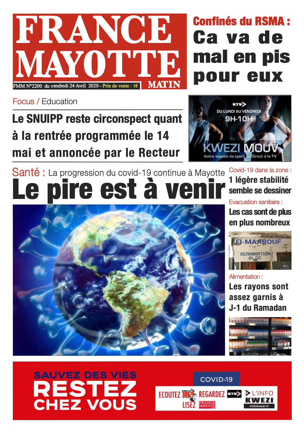 France Mayotte Vendredi 24 avril 2020