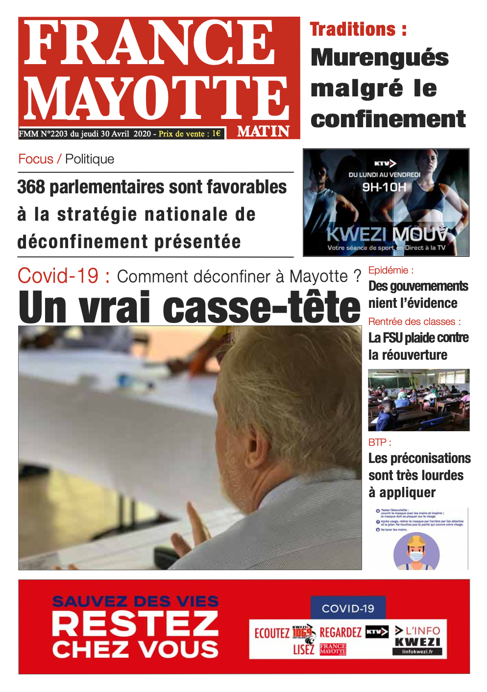 France Mayotte Jeudi 30 avril 2020
