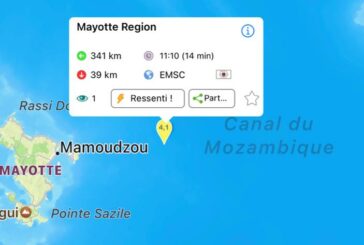 Urgent : Séisme de magnitude 4,1 à Mayotte